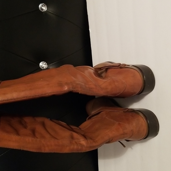 Golden Goose Carlyle Leather Boots Cognac Brown Distressed Vintage Style - Picture 5 of 16